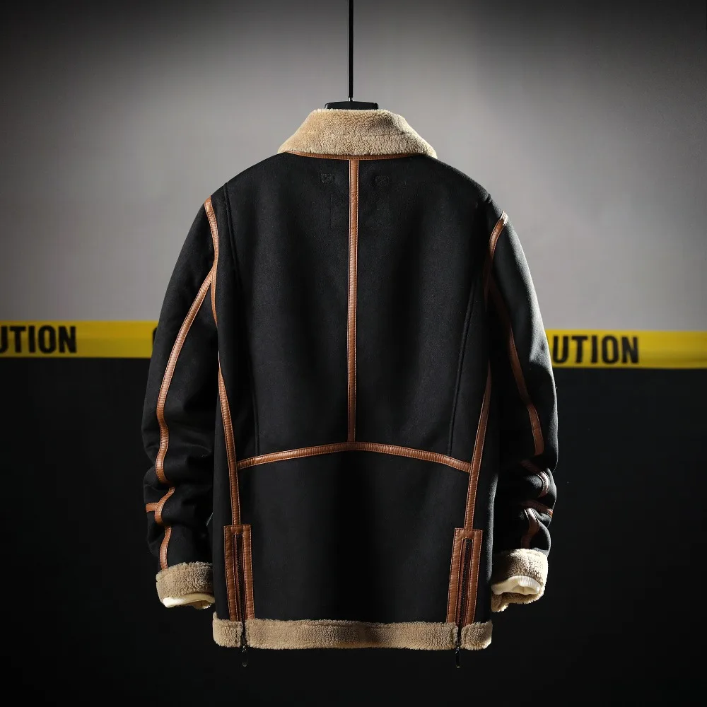 Повседневное Мужское пальто большого размера мех плюс бархатная теплая куртка