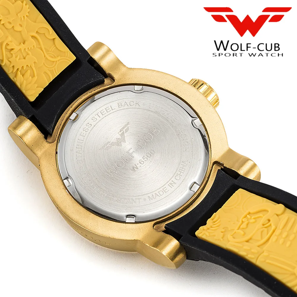 WOLF-CUB 30 бар дизайн персонализированные спортивные мужские часы циферблат Langtou Япония механизм