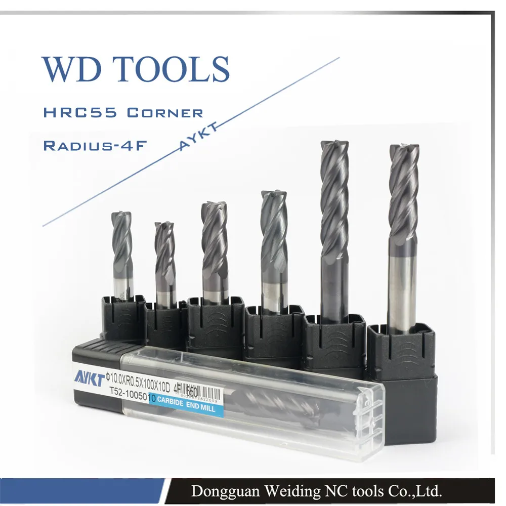 Точильный инструмент твердосплавный режущий с 4 канавками 12x0 5/1X75L HRC55 12 мм радиус