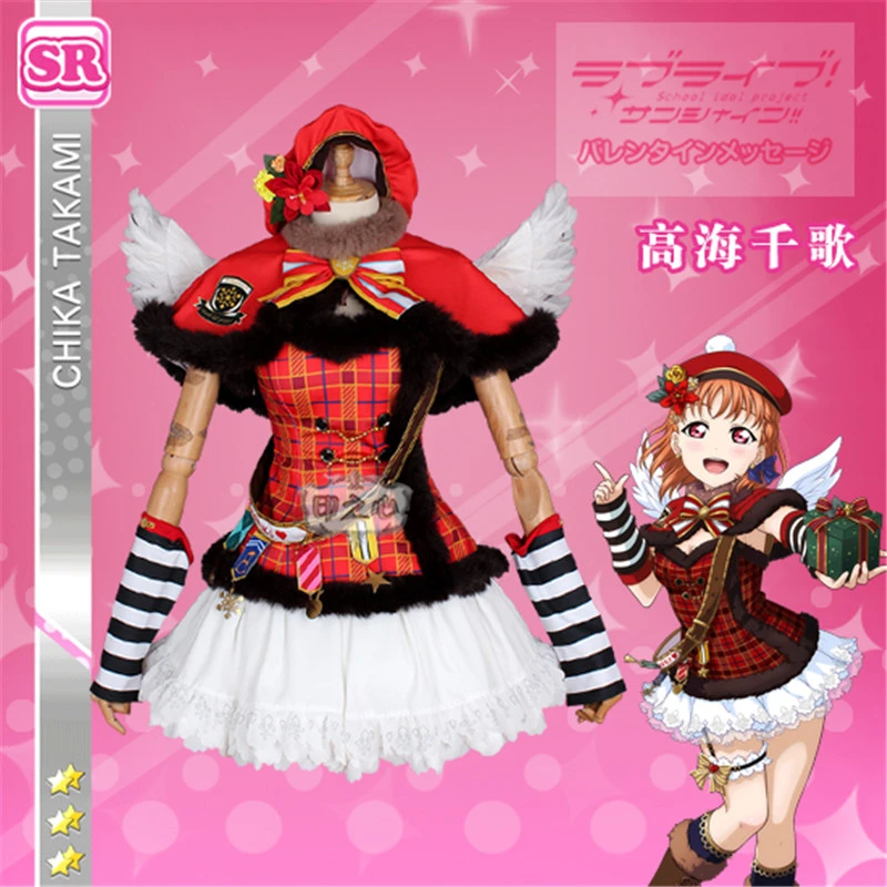 Lovelive sunshine Рождественский хор Takami платье Чика Пробуждение Косплей Костюм Платье