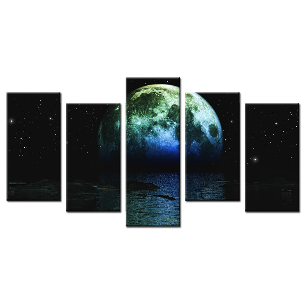 Без рамки цифровая Diy аэрозольная картина фантазия Луна планета холст настенный