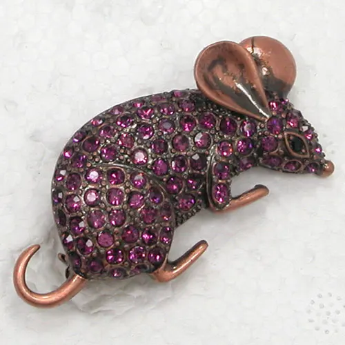 Фиолетовые броши в форме мыши Стразы C940 D3|pin brooch|mouse pinpurple rhinestone brooch |