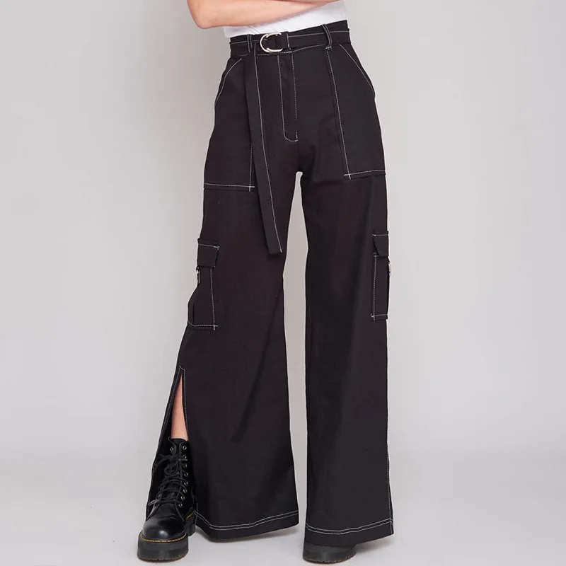 Женские спортивные брюки Широкие хип-хоп длинные капри женские повседневные