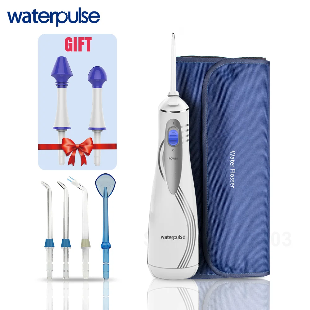 Ирригатор для полости рта Waterpulse V400 6 насадок с сумкой портативный беспроводной