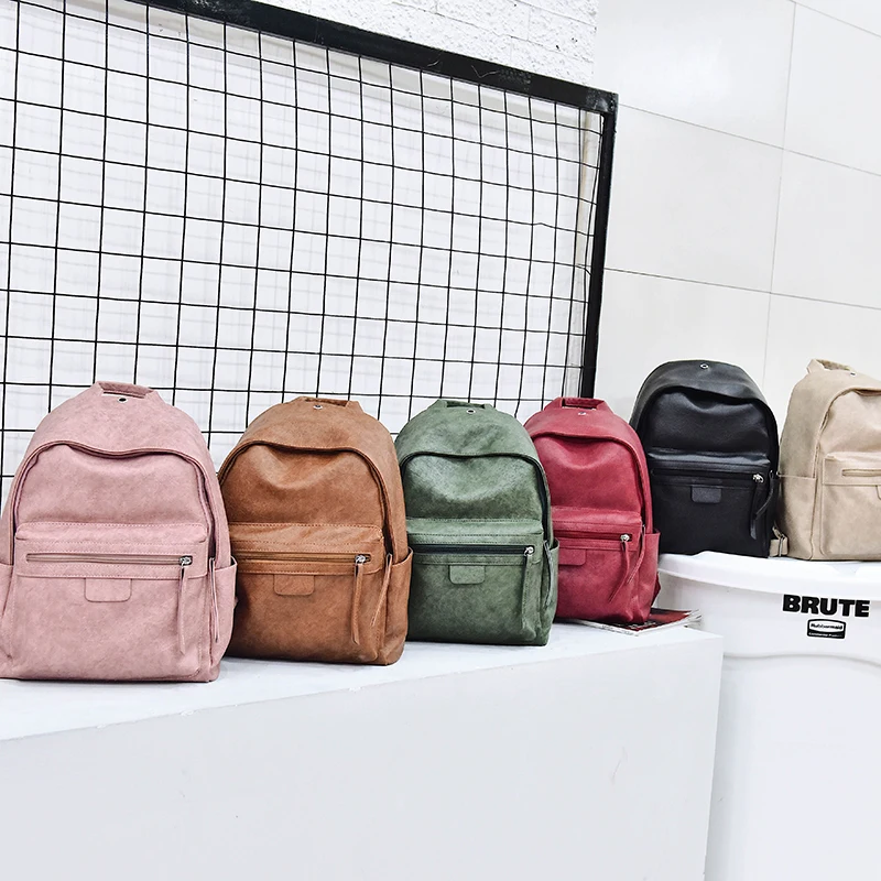 Модный однотонный женский рюкзак в стиле ретро повседневные винтажные школьные