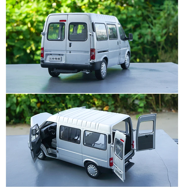 1:18 литая под давлением модель для JMC Teshun Transit серебро MPV сплав игрушечный автомобиль миниатюрная коллекция подарок грузовик фургон