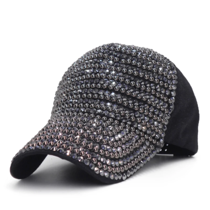 Бейсбол Кепки с Стразы Bling Роскошные женские Кепки летние Повседневное сетка солнцезащитный козырек шапка регулируемый в стиле «хип-хоп» для Casquette Femme - Цвет: C8