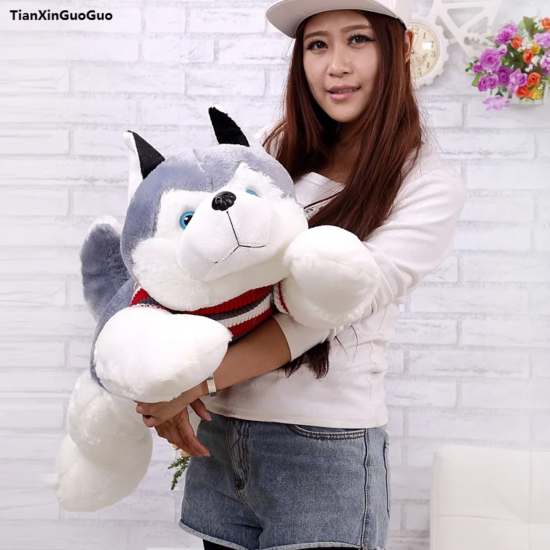 

fillings toy large 75cm cute prone husky plush toy soft doll throw pillow birthday gift s1054
