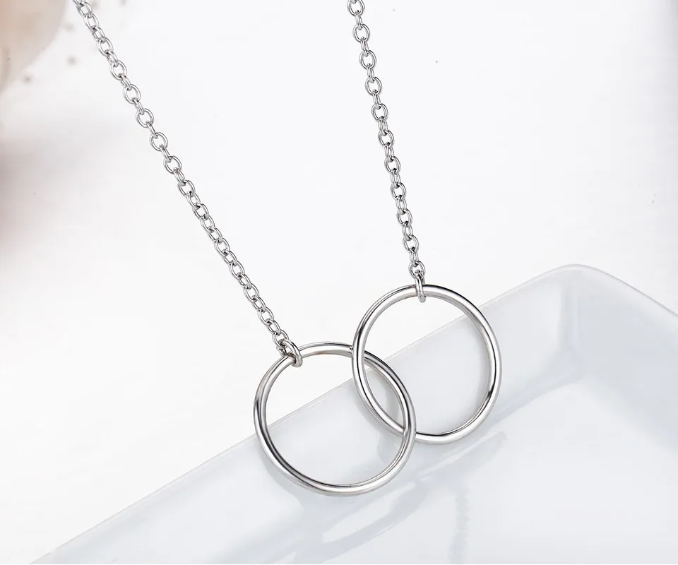 Женское Ожерелье чокер из стерлингового серебра 925 пробы с двойной круглой
