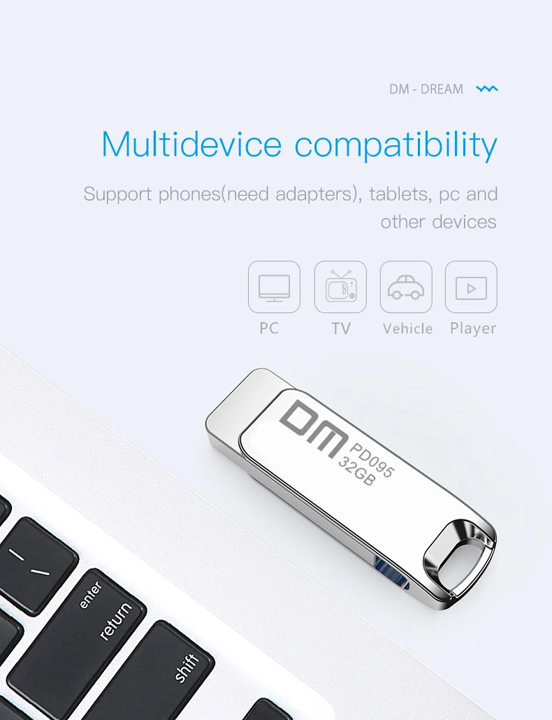 USB3.0 флэш-накопитель высокоскоростной PD095 16GB 32GB 64GB металлическая скорость записи от 10 MB-60 MB