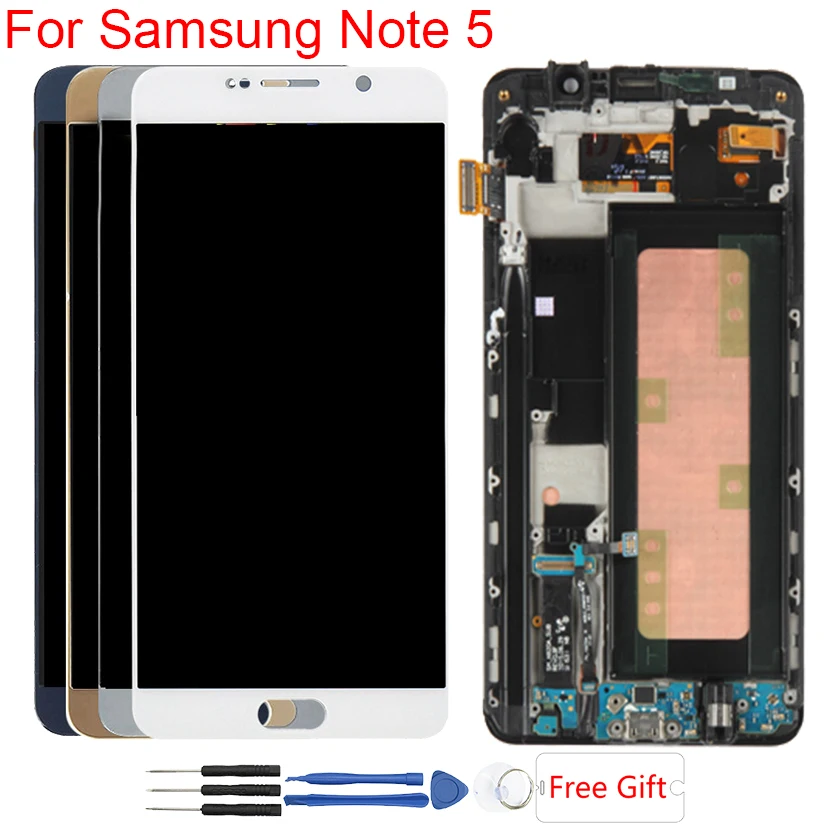 Супер Amoled дисплей для Samsung Galaxy Note 5 ЖК дигитайзер с рамкой сенсорный экран N920f
