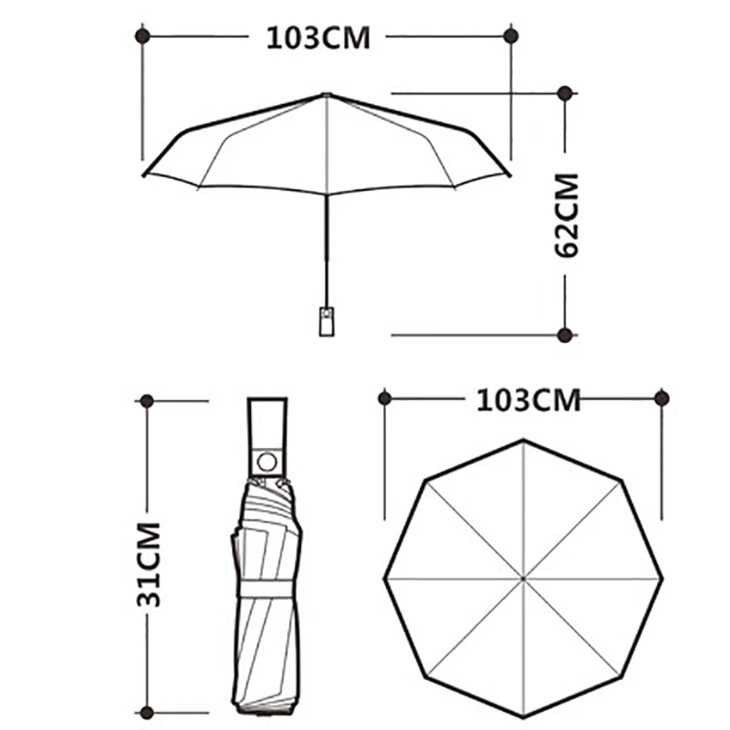 Quality Automatic Umbrella Men Anti Rain Women Parasol Waterproof Folding Male Umbrellas Gifts Sunny and Rainy | Дом и сад