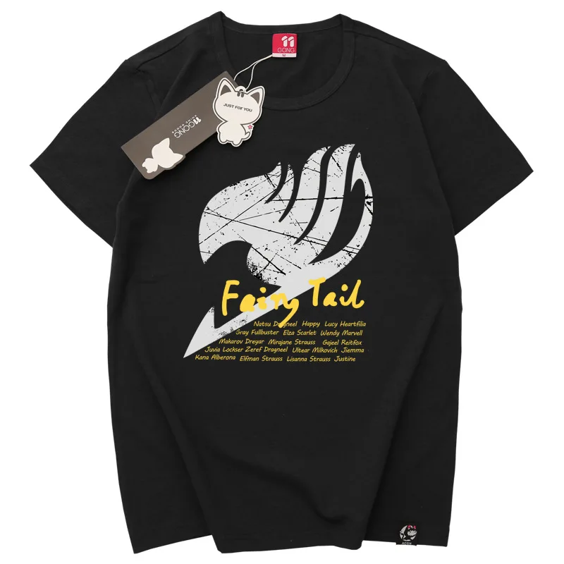

Fashion Design Fairy Tail Printing Tee Shirt Short Sleeve T Shirt Blouse O-Neck Causal Summer Comics Cool T-shirt Slim Top