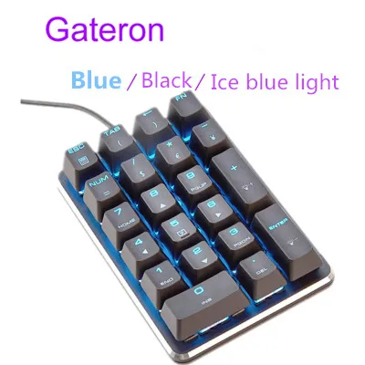 Magicforce 21-ключевой номер цифровой Коврик маленькие механическая клавиатура Черри Gateron mx Синий Коричневый Красный переключателей - Цвет: Gateron Blue MX