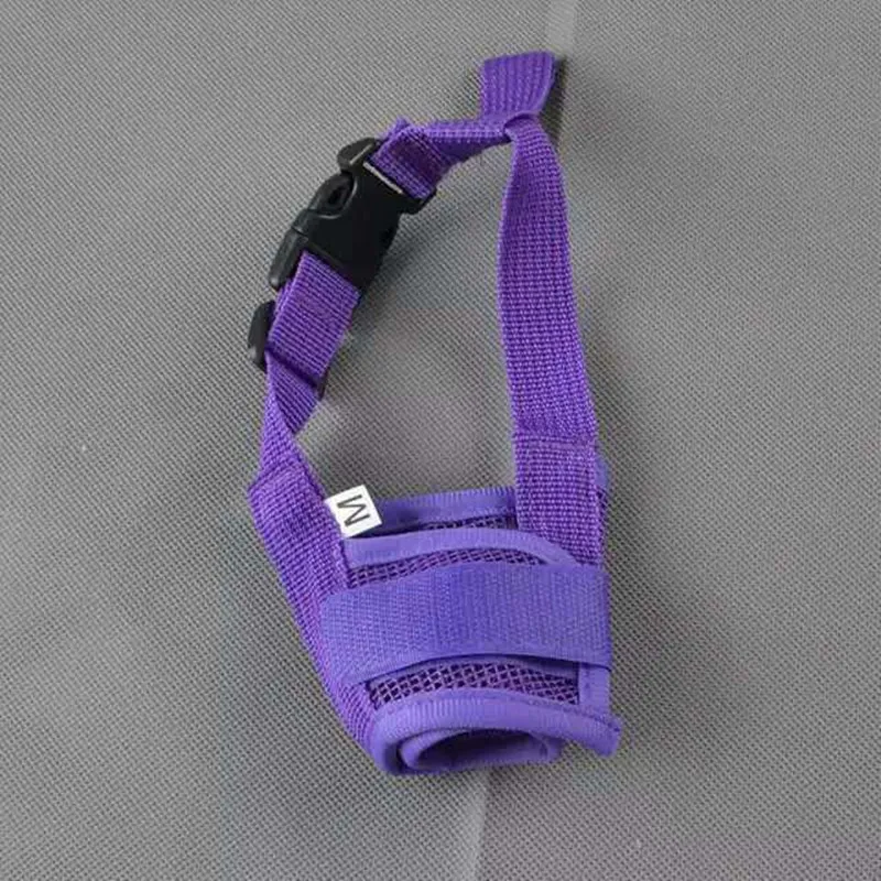 Purple Силиконовая намордник для собаки, милый рот утки, Регулируемая мягкая маска, лай, укус, жевательный стоп, маленькие маски для собак, анти-укус, принадлежности для обучения домашних животных - Цвет: Purple