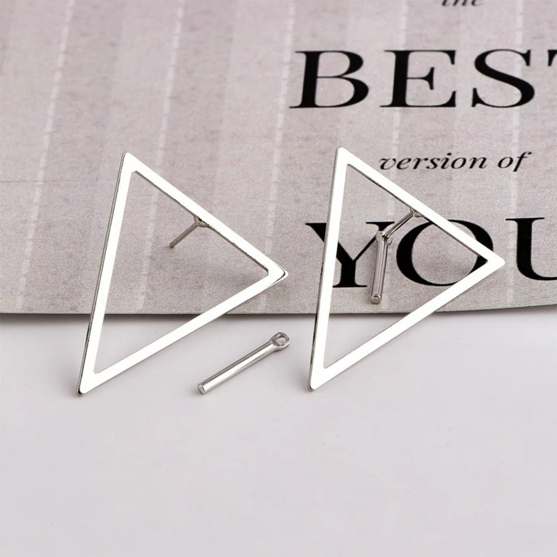 Новые серьги модные простые гвоздики индивидуальный тренд треугольные