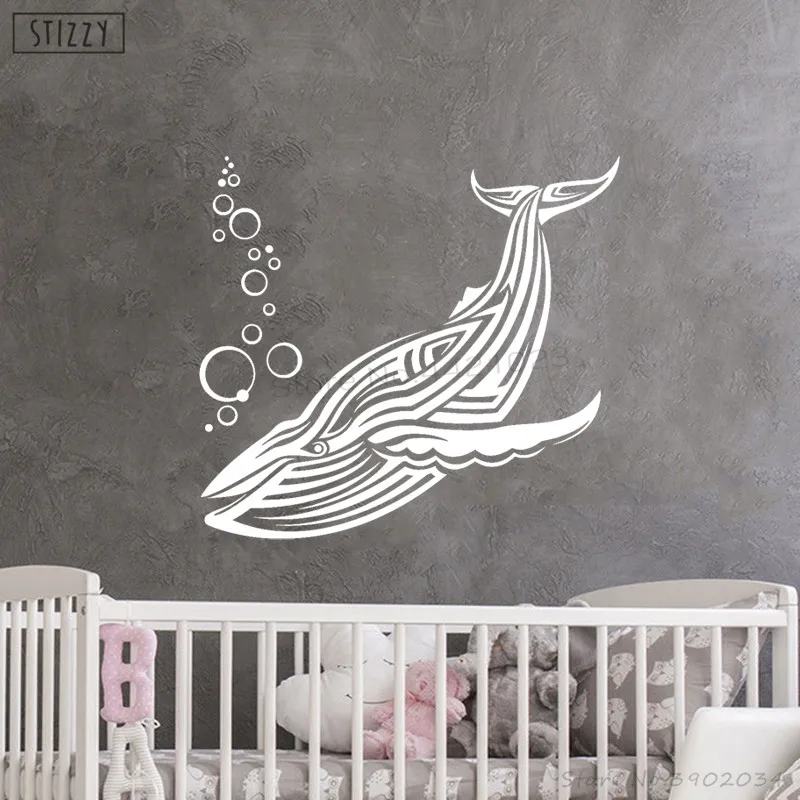 Настенная Наклейка stizzy креативный большой синий кит животные наклейки на стену