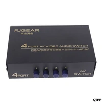 drop shipwholesale 4 port av audio video rca 4 input 1 output switcher switch selector splitter box apr28