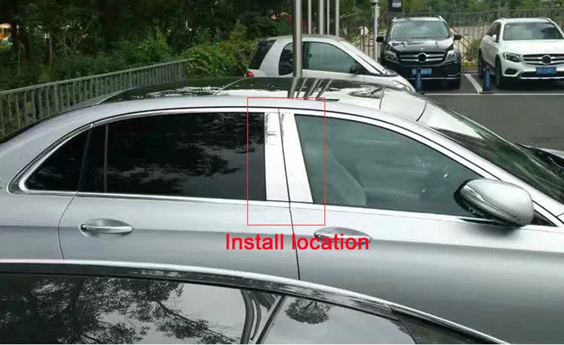 4 шт Алюминий сплав пластик для окон отделка украшения для Mercedes Benz E Class W213 E200 E300- стайлинга автомобилей аксессуары