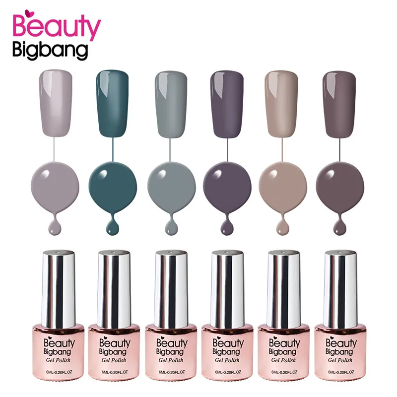BeautyBigBang, 6 мл, чистый цвет, Гель-лак для ногтей, УФ светодиодный, лампа, гель-лаки для дизайна ногтей, маникюрный Топ, впитывающий Гель-лак для ногтей
