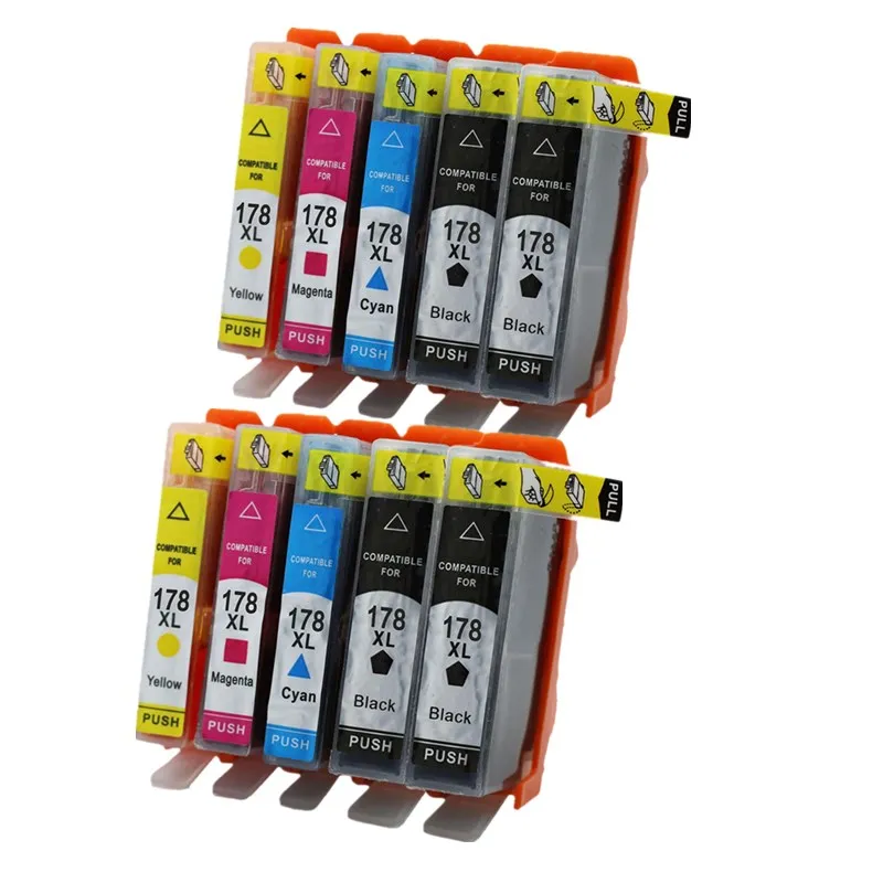 2SET 2BK Замена чернильных картриджей для HP178XL HP178 178XL 178 XL Photosmart Plus B209a B210c B210d B210e B210a струйный принтер - Цвет: 2SET 2BK
