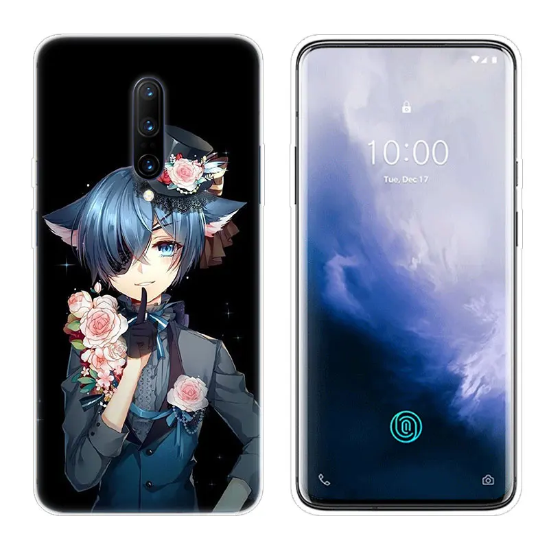 Горячее Аниме Черный Батлер Kuroshitsuji Прозрачный Силикон ТПЭ Soft для OnePlus 7 Pro Чехол