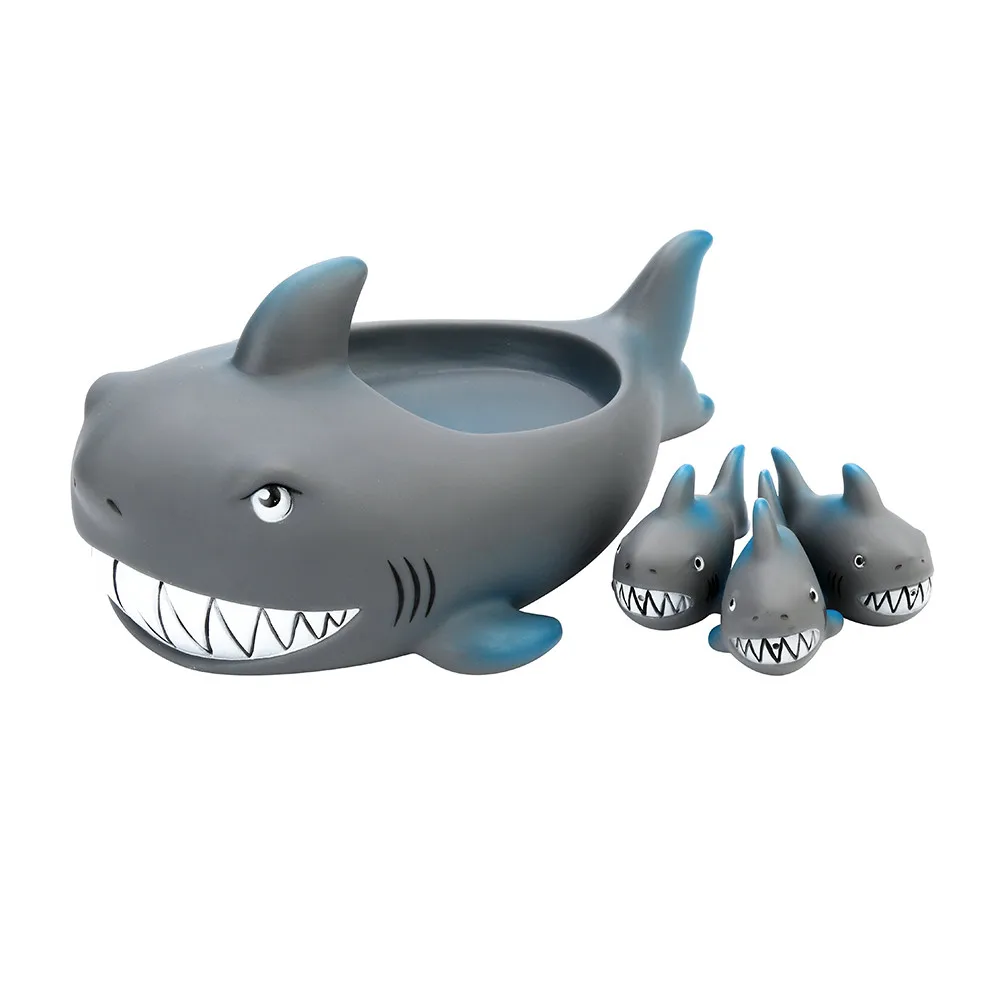 Забавная игрушка резиновая Милая Акула семейная ванна плавающая для детей