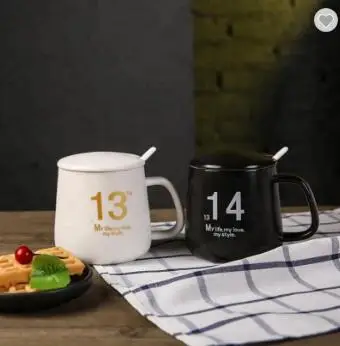

Custom Ceramic Cup Coffee Mug With Spoon