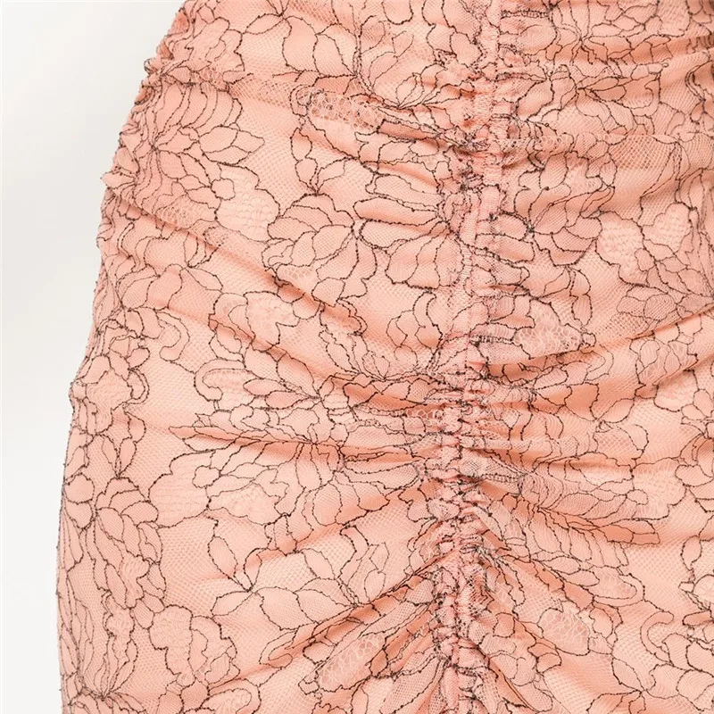 

HANZANGL New 2020 Women Dress Long Sleeve Lace Cutout Perspective Slim Bag Hip Mesh Casual Holiday Long Party Dress Vestido