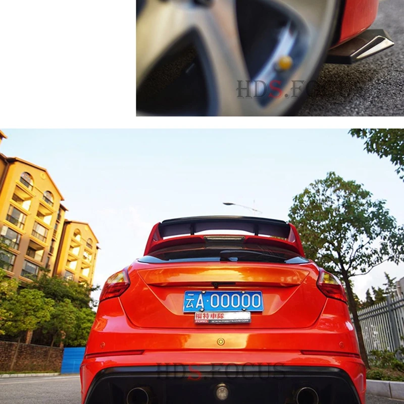 Для Ford Focus спойлер 2012 2013 ABS Пластик Неокрашенный задний спойлер крыло, крышка багажника автомобиля для укладки волос