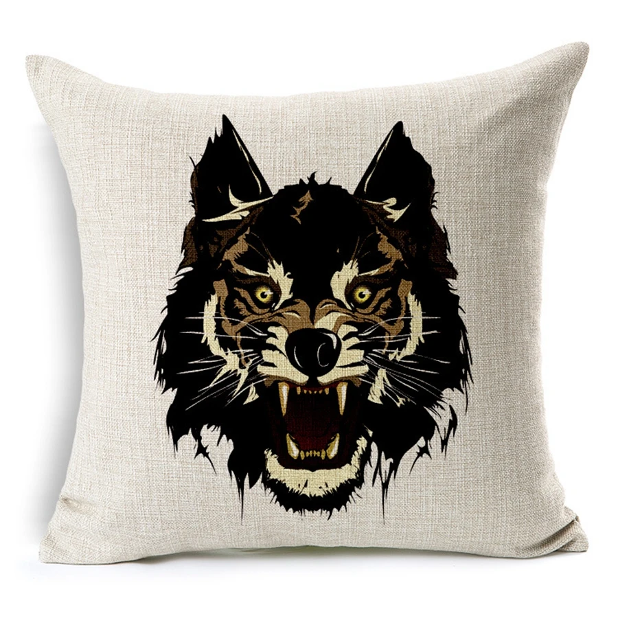 Горячая Распродажа наволочки Творческий животных свирепый Волк Рисунок тигра