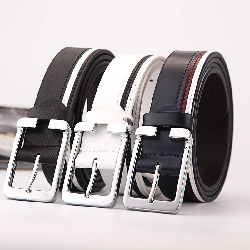 Мужской ремень из искусственной кожи [DWTS] черный брендовый Роскошный пояс