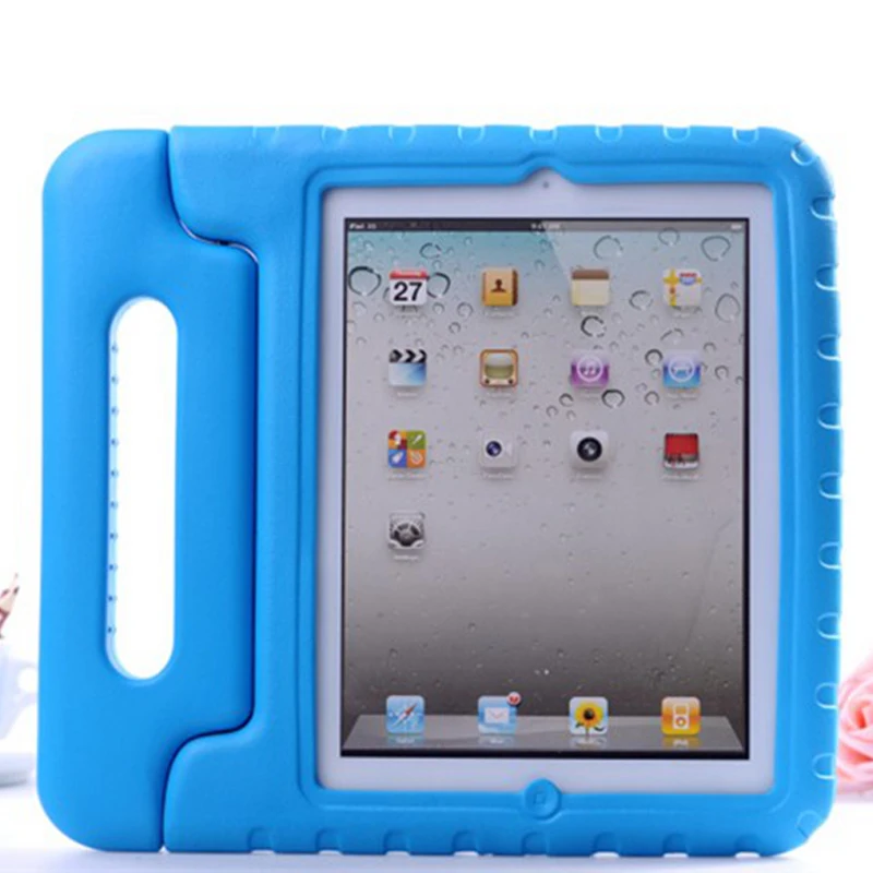 blue Для Apple Ipad 2 3 4 чехол детский противоударный EVA чехол для Ipad 2 Ipad 4 портативный держатель для ручки чехол Защита всего тела - Цвет: blue