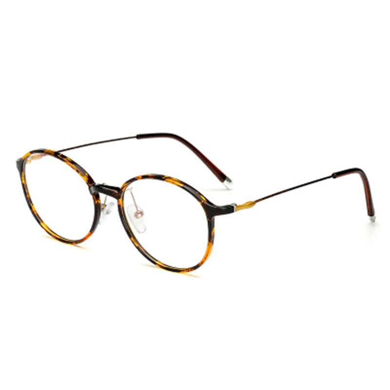 

Korean Version Ultralight Glasses Frame Women Clear Lens Retro Metal Big Round Optic Myopia Eyeglasses Full Frame For Male