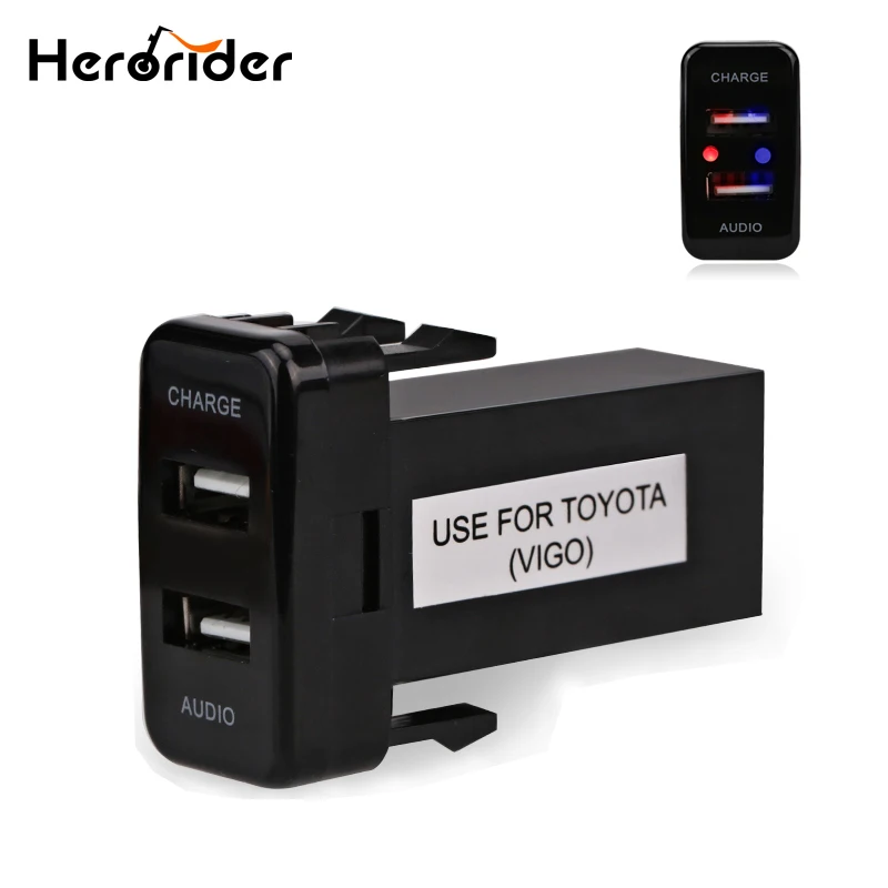 Herorider для TOYOTA Hilux VIGO USB интерфейс приборная панель usb порт 5 в 2 1 А автомобильное