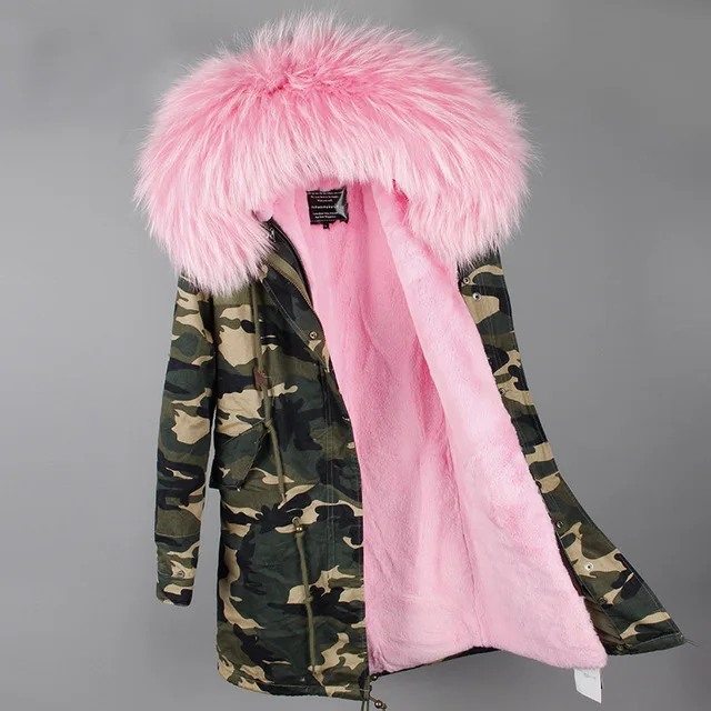 color 9 Мех любовь женщин Army Green Большой изделие из меха енота куртка с капюшоном парки верхняя одежда длинные съемной подкладкой зимняя куртка фирменный стиль - Цвет: color 9