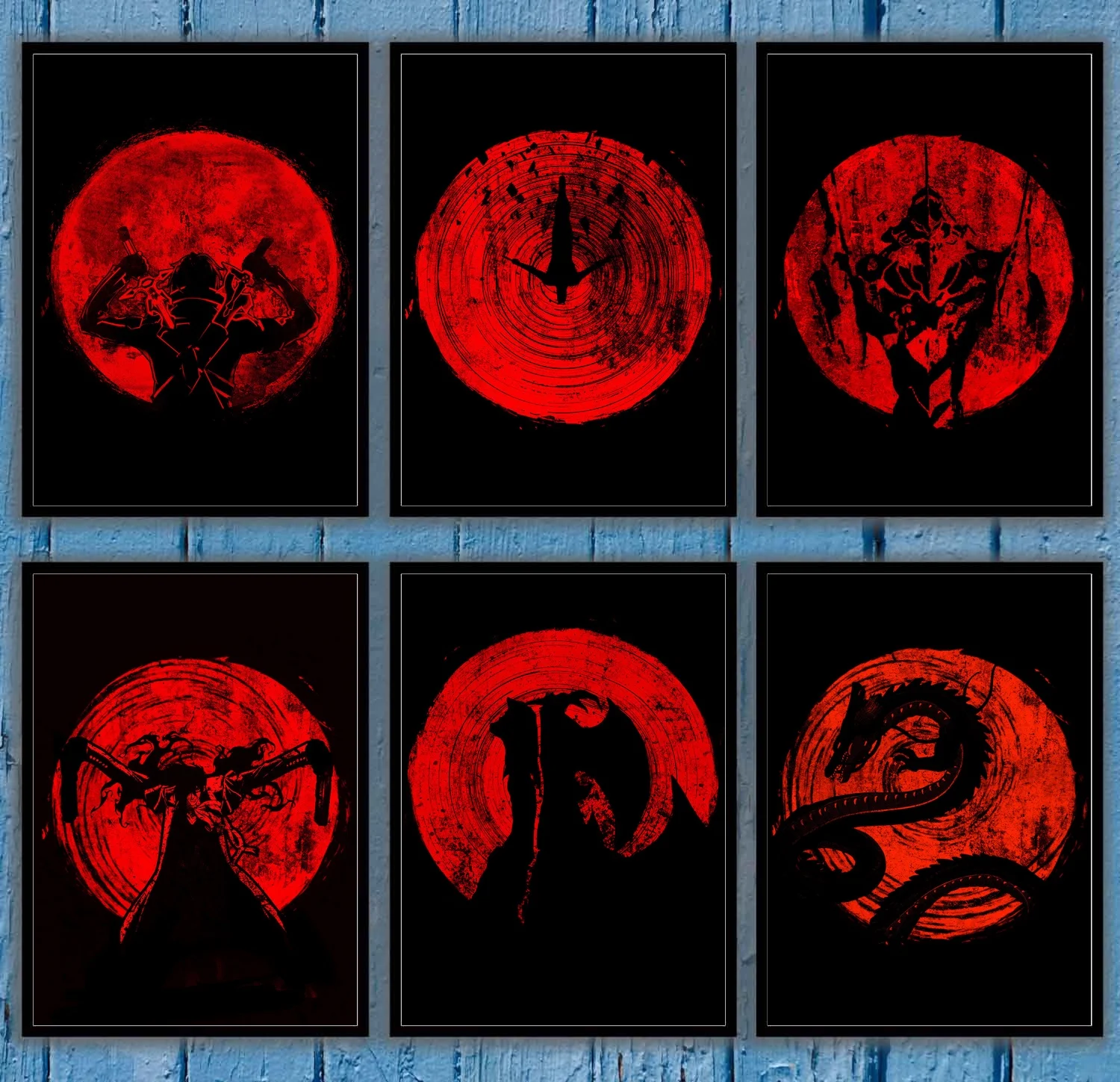 Картина Кирито двойные мечи минимальный дьявол Alucard дракон гуль кишки полые Kyubi