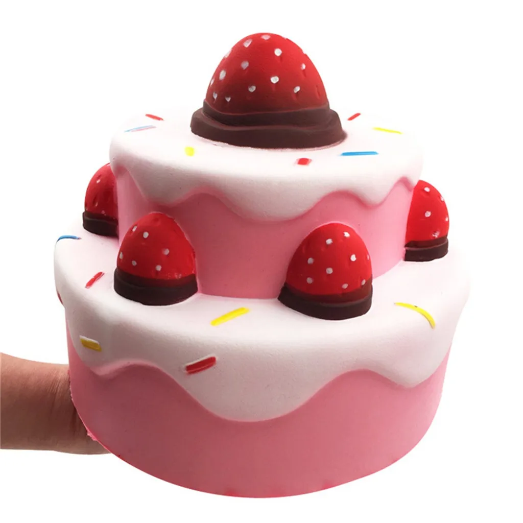 Сквиши Kawaii супер клубничный торт игрушка медленно Восстанавливающий форму крем