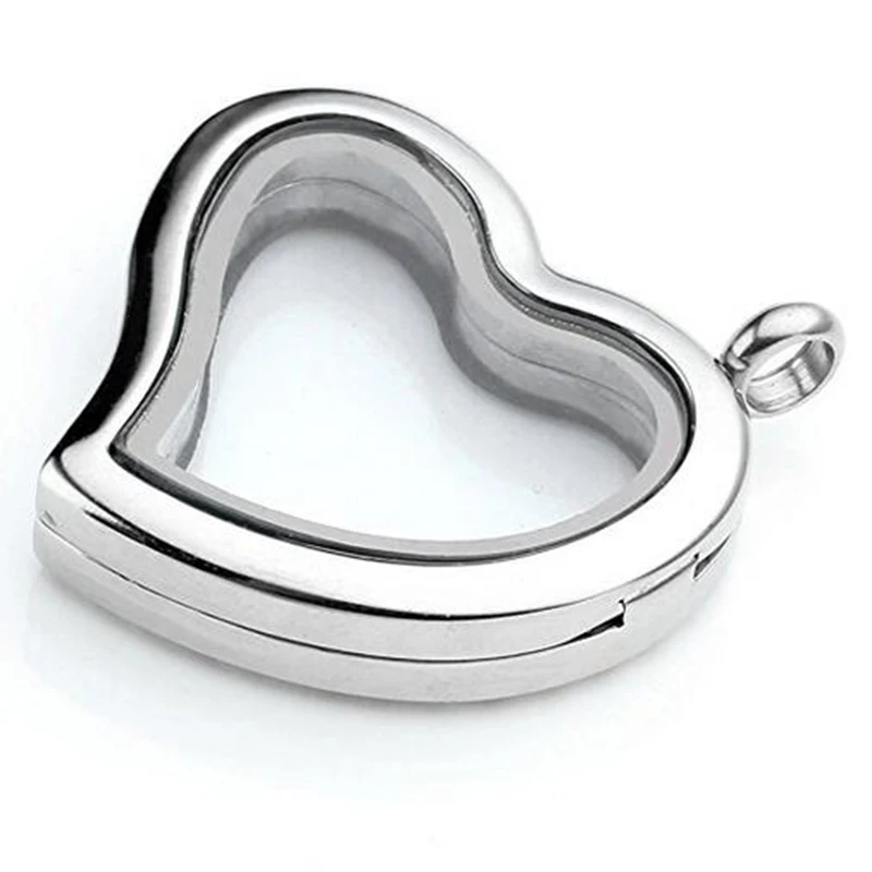 Очаровательная цепочка из нержавеющей стали с простым хрустальным сердцем живой