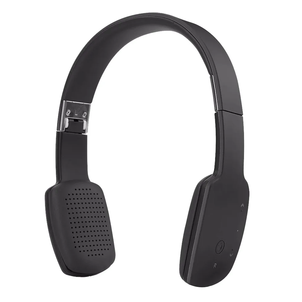 Беспроводные Bluetooth 4,1 стерео наушники, спортивные наушники, складные HIFI музыкальные наушники с микрофоном - Цвет: Black