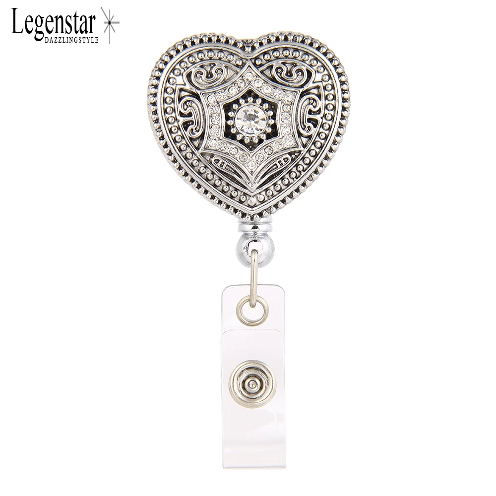 Брелок для удостоверения с кристаллами в форме сердца Школа Офис компания |