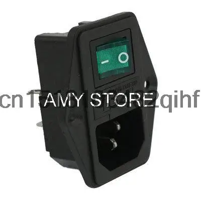 

10A 250V IEC320 C14 3 Pin Fused Power Socket w Neno Lamp Boat Switch