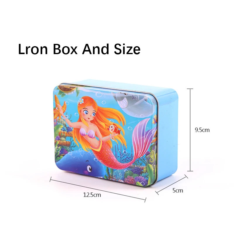 DDWE 100 шт. детские деревянные пазлы Игрушки 3D Мультяшные животные Lron Box Puzzle