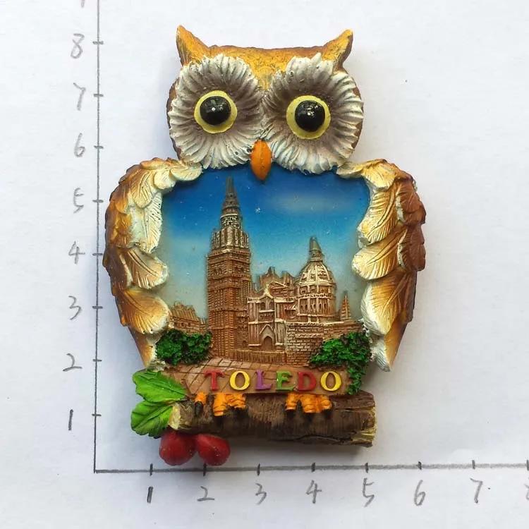 Магнитные наклейки Toledo cathedal Memory landscape owl магниты на холодильник | Дом и сад