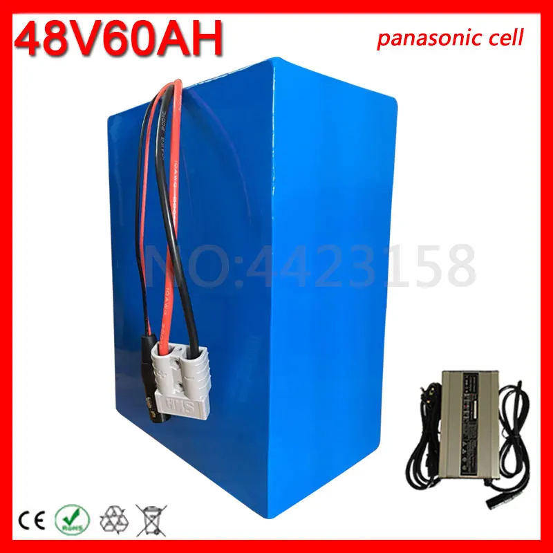 48V литий ионный Батарея 60AH литиевых Применение Panasonic сотовый 1800W 2000W 3000W