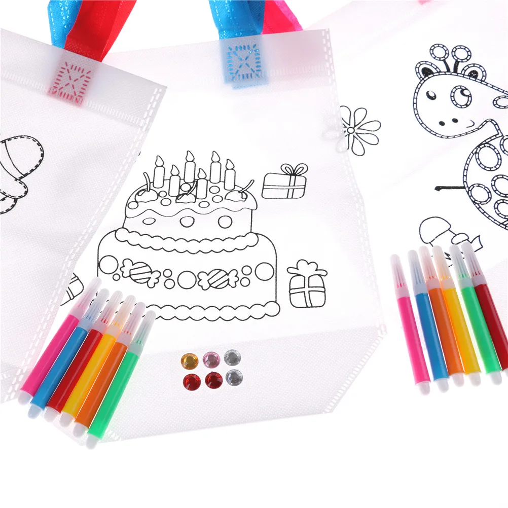 1 Набор сделай сам нетканые цветные картинки сумка расписная рисованная игрушка