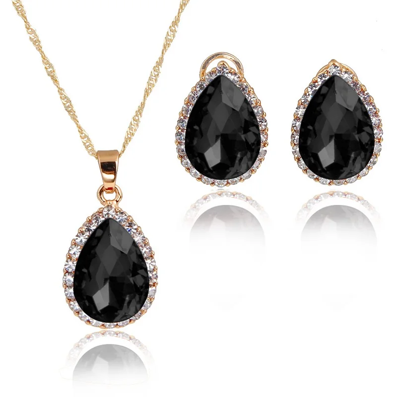 2018 New Fashion AAA Crystal Necklace Earrings Two Piece Jewelry Sets Charm Women Birthday Party Supplies for Accessory | Украшения и