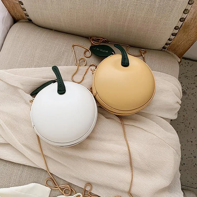 2019 Новая мода Личность круговой Оранжевая Сумка небольшой круглый мини цепочка