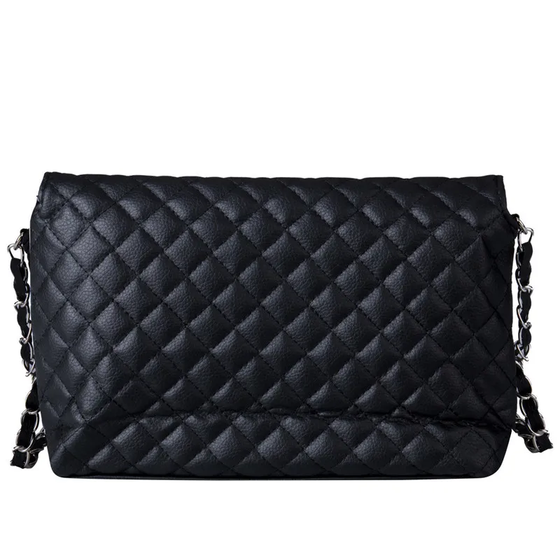 Модная женская ромбовидная сумка с цепочками мягкая через плечо клапаном