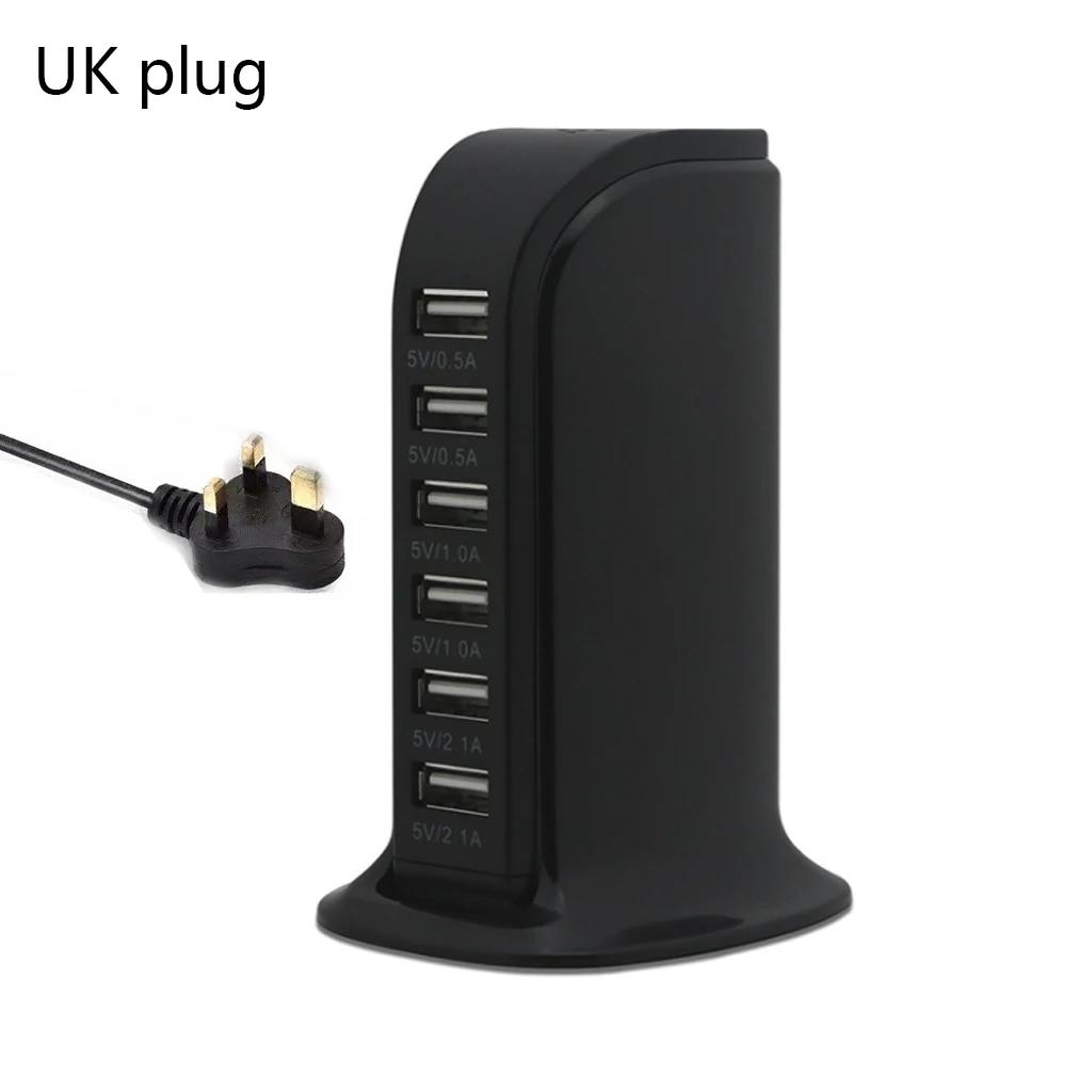 30 Вт мульти 6 портов USB зарядное устройство 6A быстрая зарядная станция Настольный
